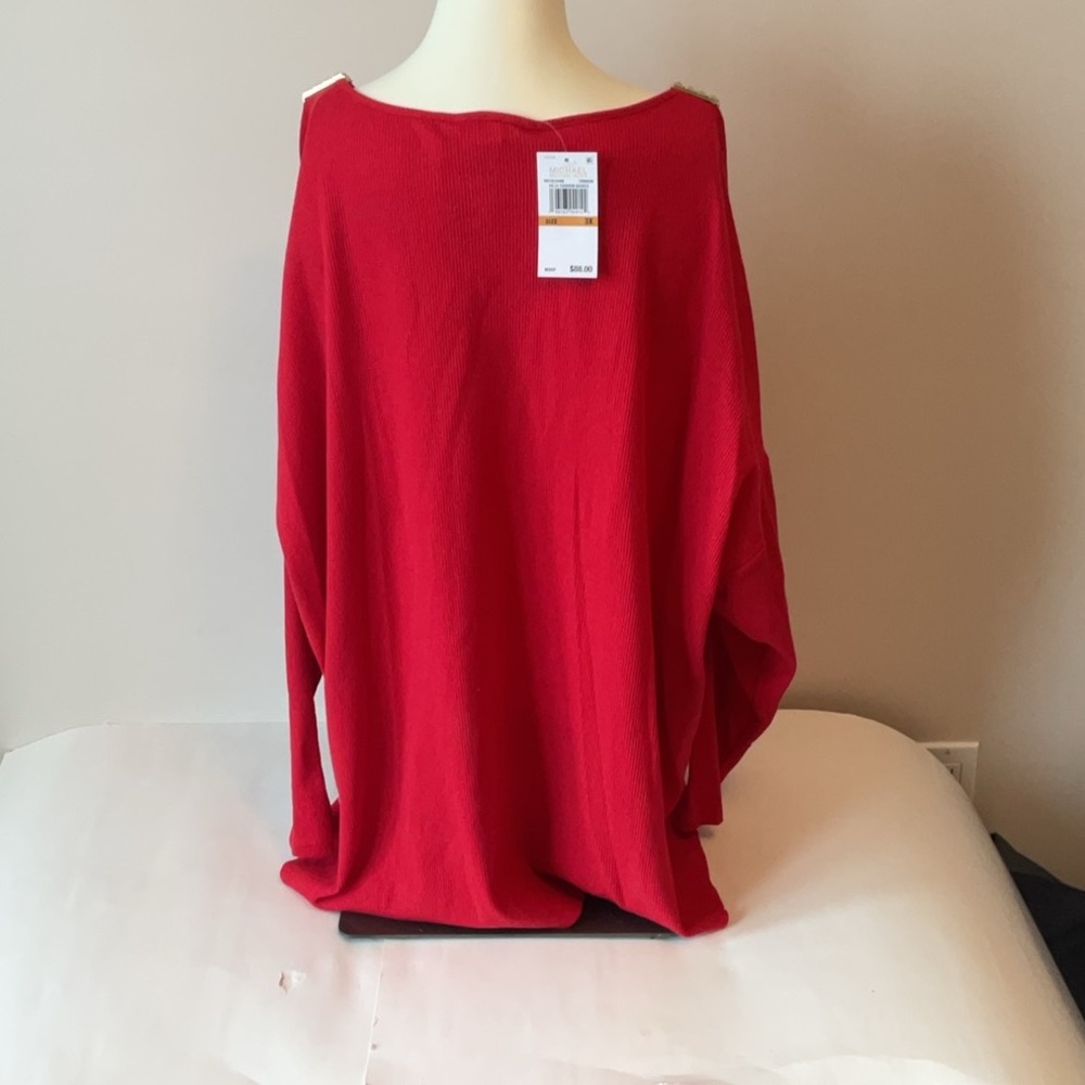 Michael Kors Crimson Cold Shoulder Top - Picture 7 of 9